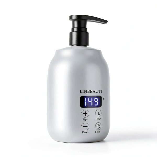 LINBEAUTI Massage Oil Warmer Silver 2 Piece Set-2