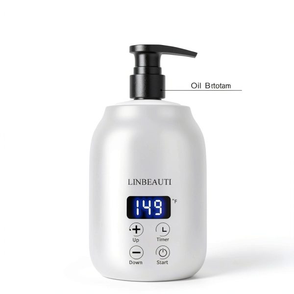 LINBEAUTI Massage Oil Warmer Silver 2 Piece Set-1